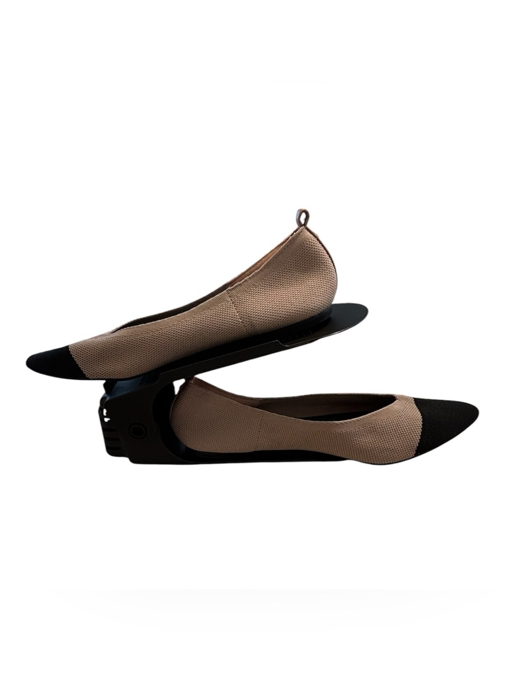 Journee Collection Two-Tone Pointed Ballet Flats — Tan and Black